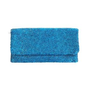 Moyna Blue Beaded Clutch